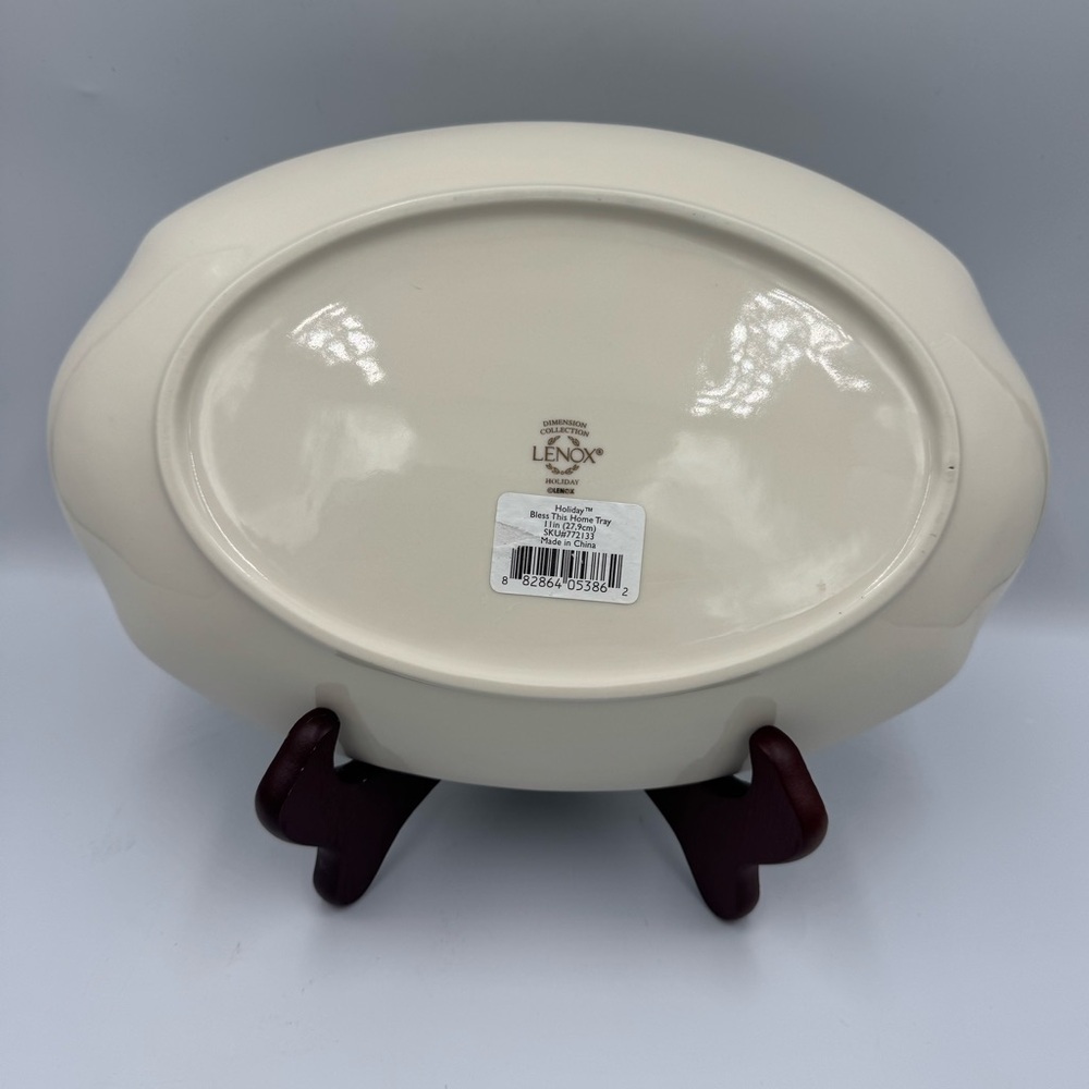 Lenox Porcelain Holiday “Bless This Home” 11” Tray Dimension Collection - Picture 2 of 6